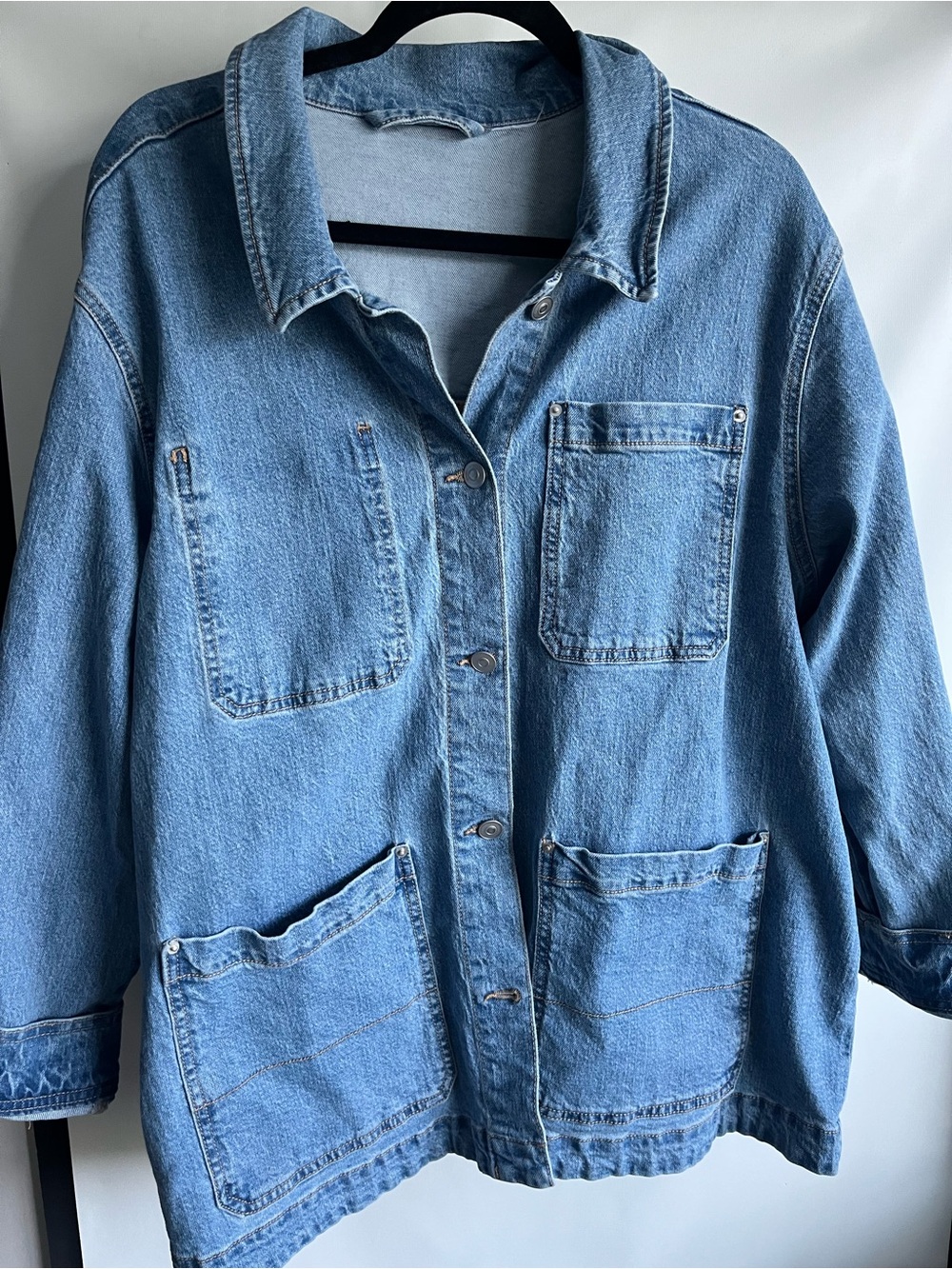 Source Unknown Light Blue Denim Utility Jacket - Women